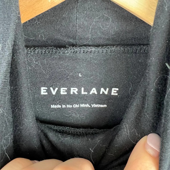 Everlane Women's Pullover Mock Neck Sweatshirt Long Sleeve Black Size L - Picture 4 of 7
